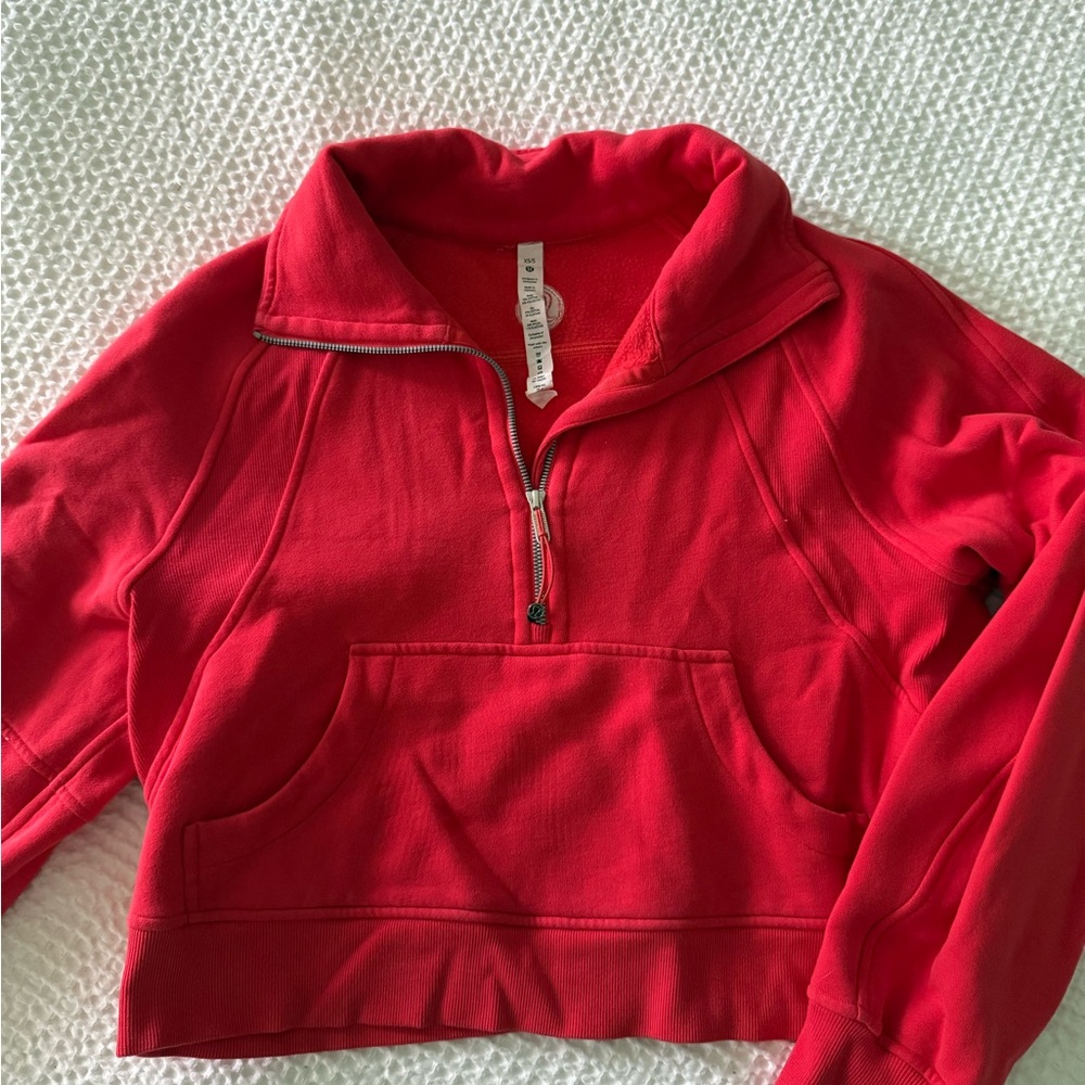 Red Lululemon Scuba Quarter-Zip XS/S
